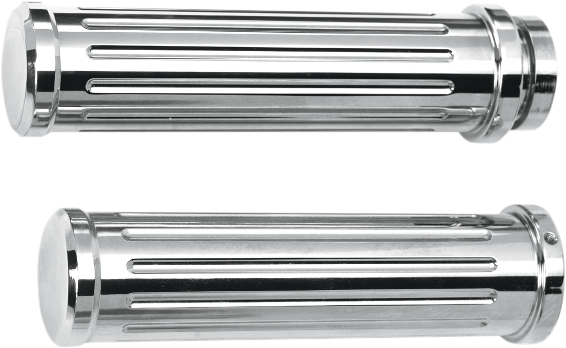 Chrome Billet Grips - Ball-Milled