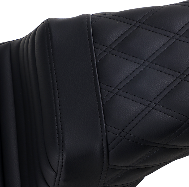 Step-Up Seat - Front Tuck-n-Roll/Rear Lattice Stitch - Black