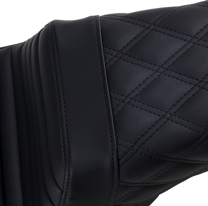 Step-Up Seat - Front Tuck-n-Roll/Rear Lattice Stitch - Black