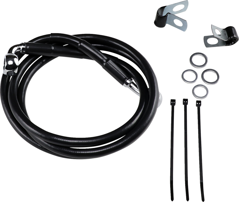Brake Line - Front - Black - +4"