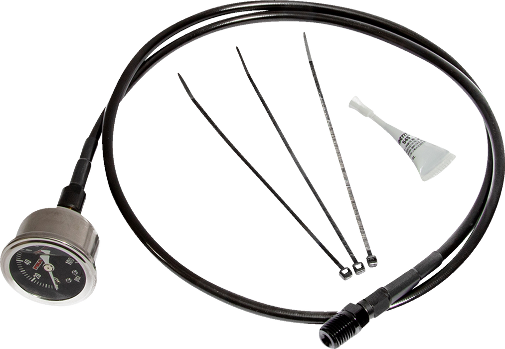 Remote Oil Pressure Gauge/Line Kit - Black - M8