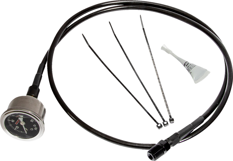 Remote Oil Pressure Gauge/Line Kit - Stainless/Chrome - M8