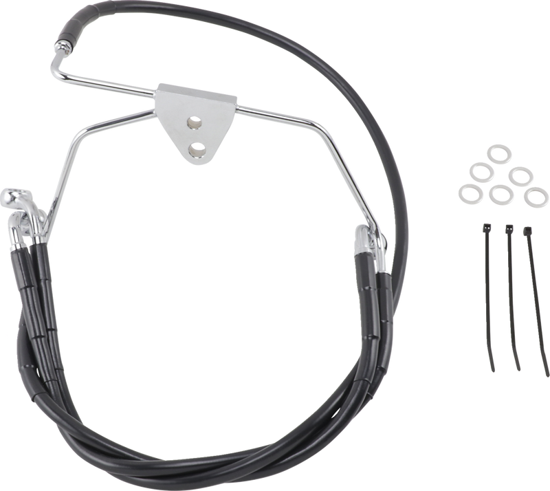 Brake Line - Front - Black - +6" - FLH '96-'07