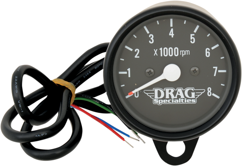 2.4" Mini Electronic 8000 RPM Tachometer - Black Housing - Black Face