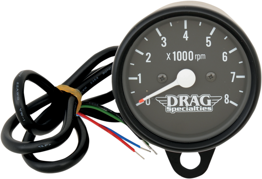 2.4" Mini Electronic 8000 RPM Tachometer - Black Housing - Black Face