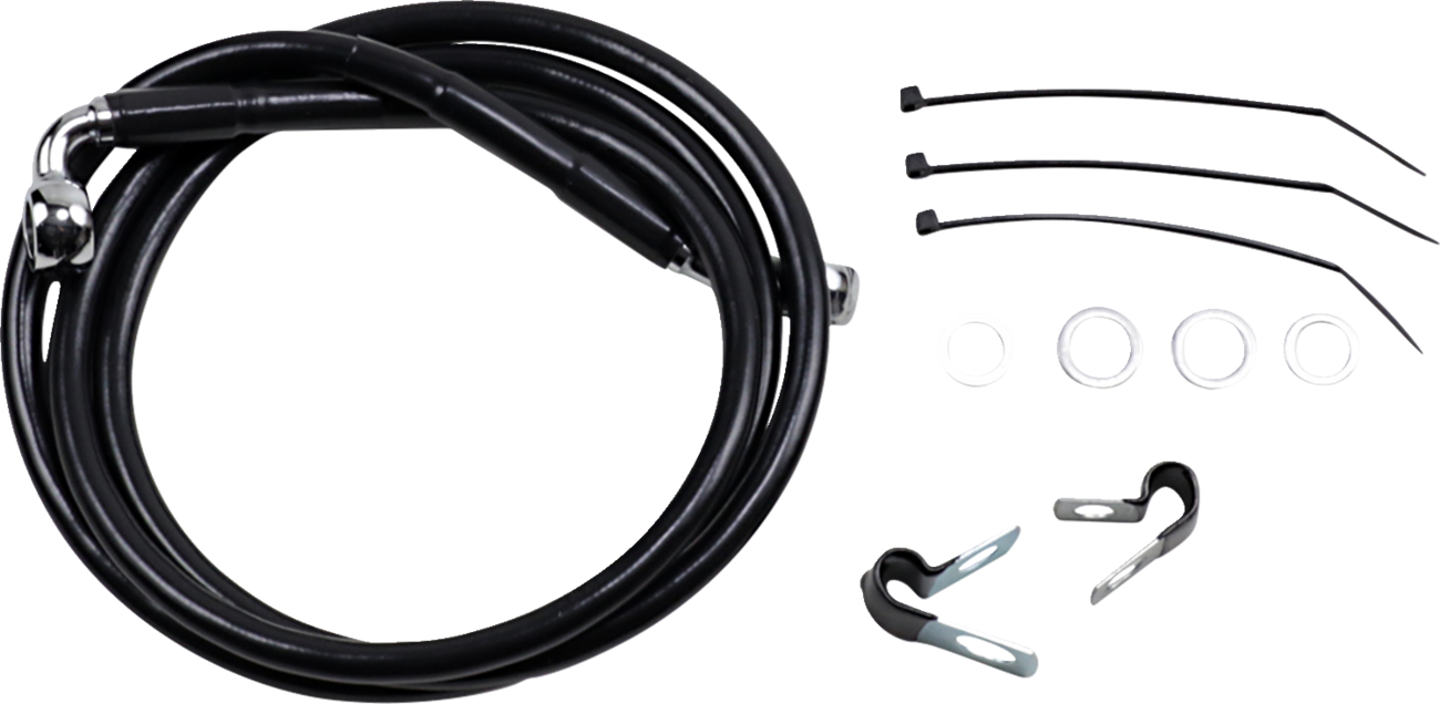 Brake Line - Front - Black - +10" - FXD '00-'05