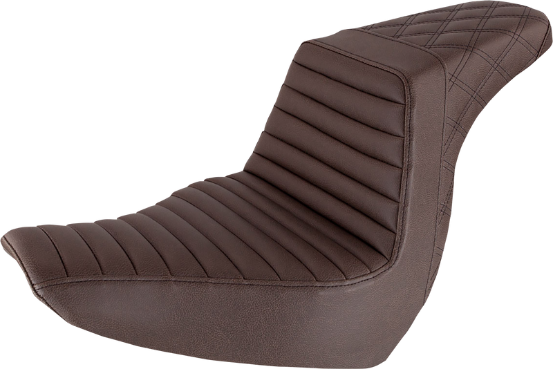 Step-Up Seat - Front Tuck-n-Roll/Rear Lattice Stitch - Brown