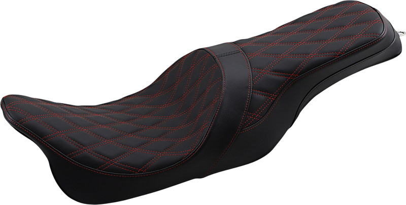 Forward Positioned Predator 2-Up Seat - Double Diamond - Red Stitched - FL '08-'23