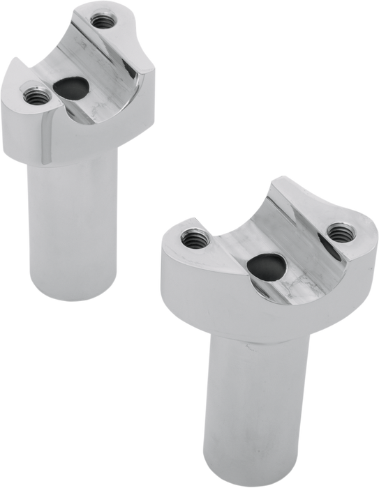 Forged Aluminum Handlebar Risers - Straight - 3-1/2" - Chrome