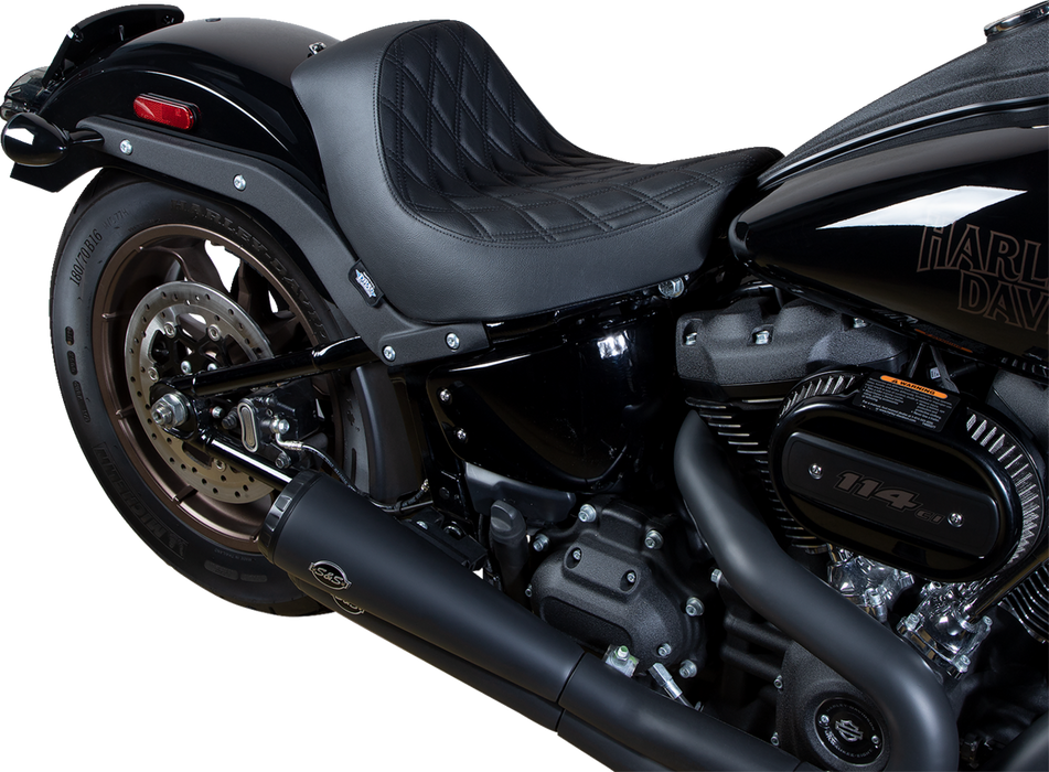 Solo Seat - Double Diamond - Black Stitching - FL/FX '18-'23