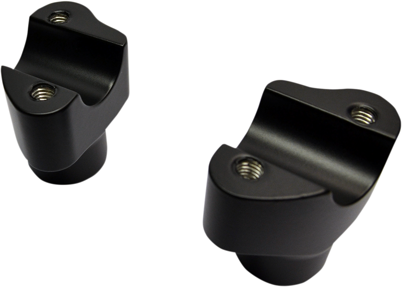 Buffalo Billet Aluminum Handlebar Risers - 1-1/2" - Flat Black