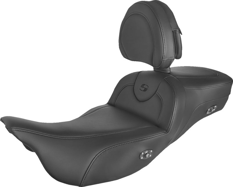 Roadsofaâ¢ Extended Reach Heated Seat - Black - w/ Backrest - FL '08-'24