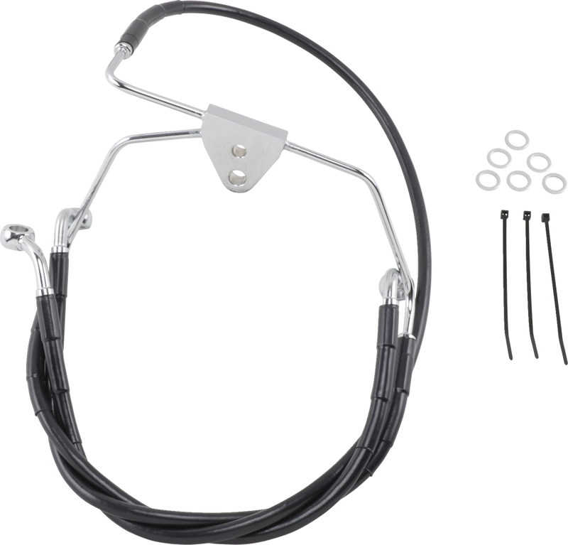 Brake Line - Front - Black - +4" - FLH '96-'07