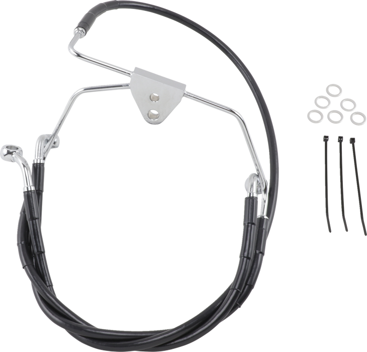 Brake Line - Front - Black - +4" - FLH '96-'07