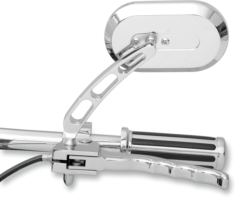 Mirror - Side View - Oval - Chrome - Left - Each