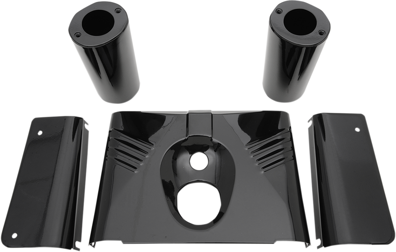 Fork Tins - Gloss Black - Ribbed - '86-'17 FLST - 5-Piece