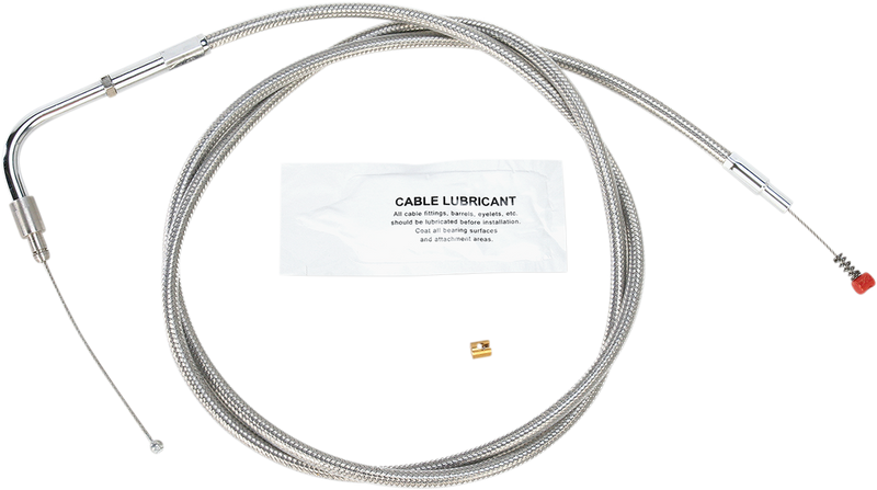 Stainless Steel Idle Cable - +8" - '02-'07 Touring