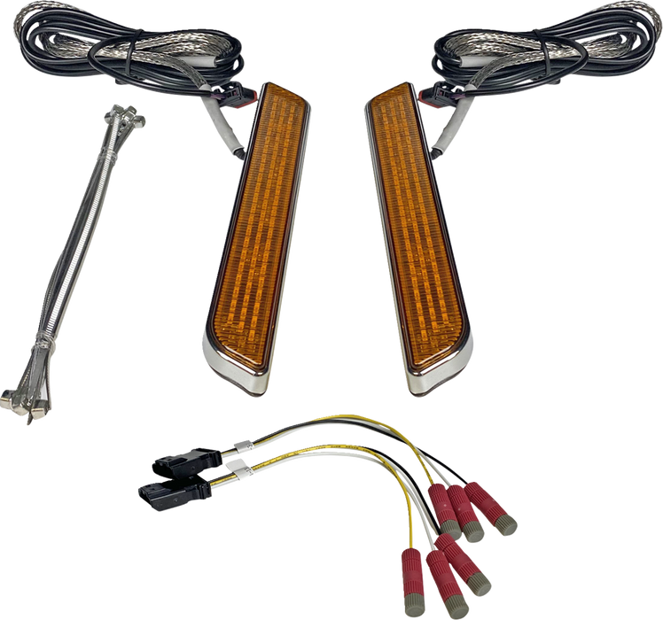 LED Fork Light - Amber - Chrome
