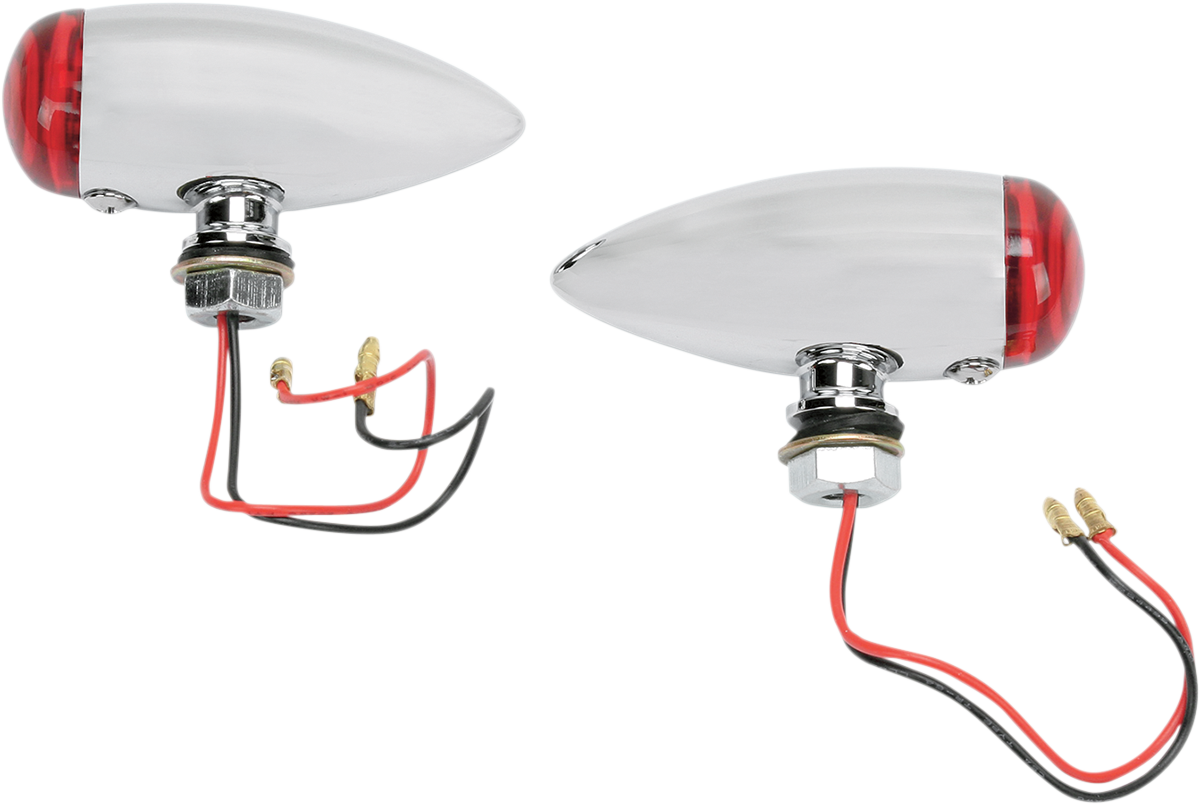 BulletvMarker Lights - LED - Red Lens - Chrome — Ramjet Racing