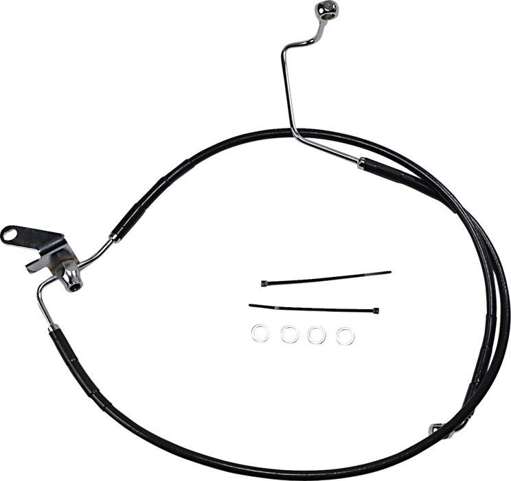 Brake Line - Rear - Black - +3" - Softail '04-'06