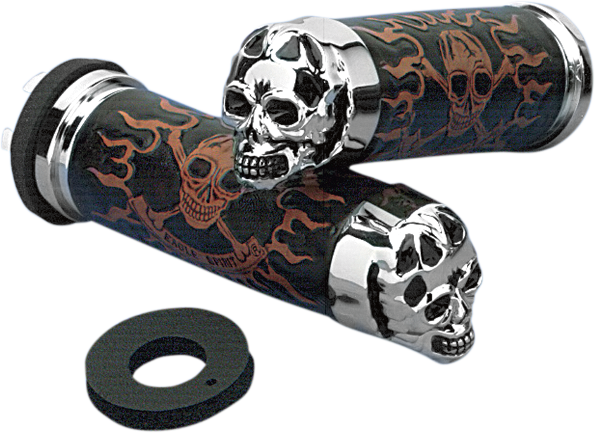 Skull Grips - Red Eyes - Chrome
