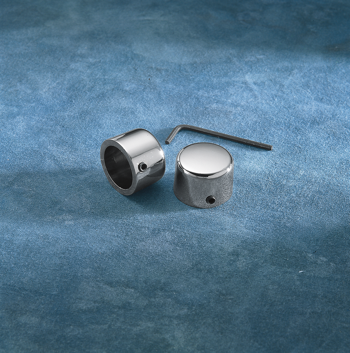 Chrome Handlebar Riser Bolt Caps - FX/XL