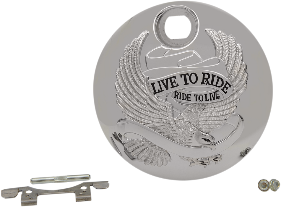 "Live to Ride" Console Door - Chrome