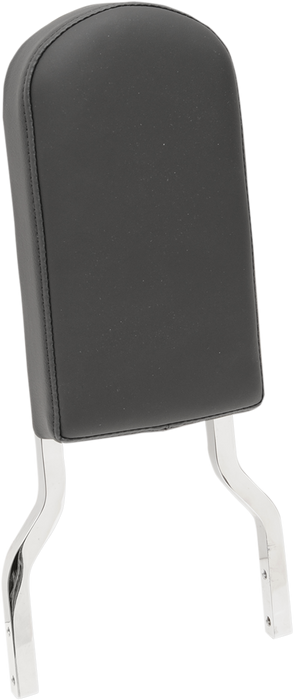 Sissy Bar Pad - Tall - Smooth - Black W/Solar Reflective Leather Top Stitch