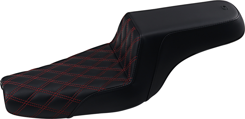 Step-Up Seat - Front Lattice Stitch/With Red Stitching - Black - XL