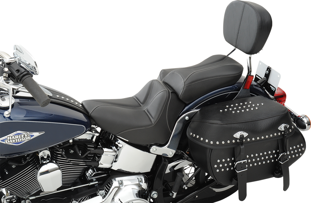 Dominator Solo Seat - w/o Backrest - Black w/ Gray Stitching - FLSTC/N '06-'17