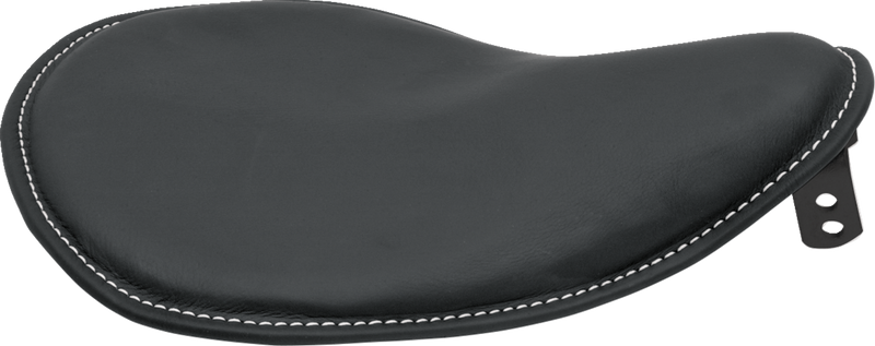 Seat - Spring Solo - Low-Profile - Small - Black Leather/White Stitching