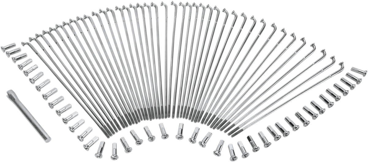 Spoke Set - Drop Center - Front - Stainless Steel - 19"