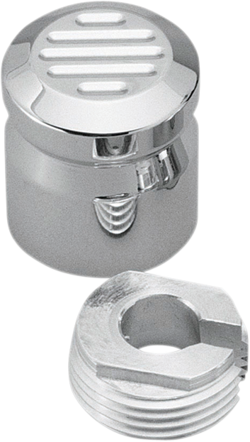 Chrome Billet Choke Cable Knob Cover - Ball-Milled