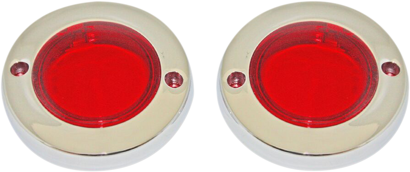 ProBEAM® Flat Bezel Turn Signal Adapters - Chrome/Red