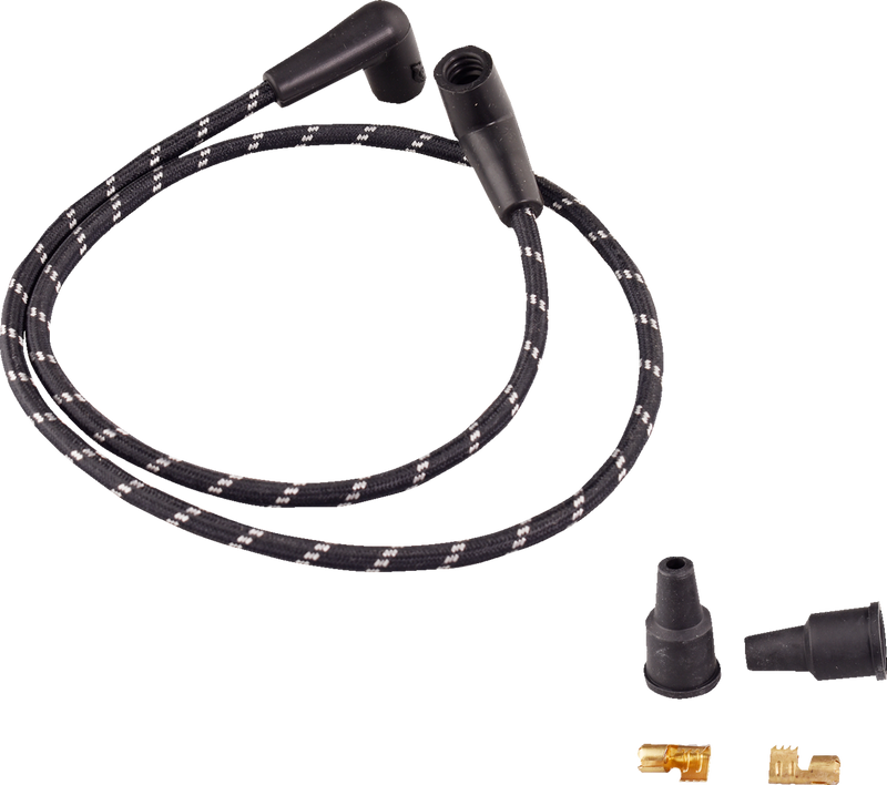 Plug Wires - Braided - Black/White