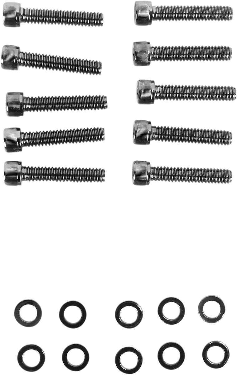 Bolt Kit - Cam Cover - Knurled - Black/Chrome - '99-'17 Twin Cam