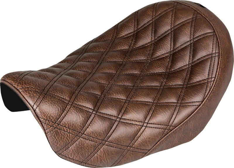 Renegade Solo Seat - Lattice Stitched - Brown - Dyna '04-'05
