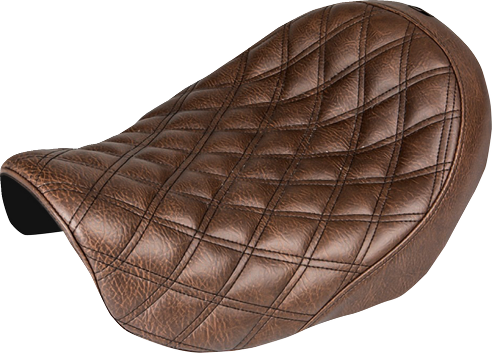 Renegade Solo Seat - Lattice Stitched - Brown - Dyna '04-'05
