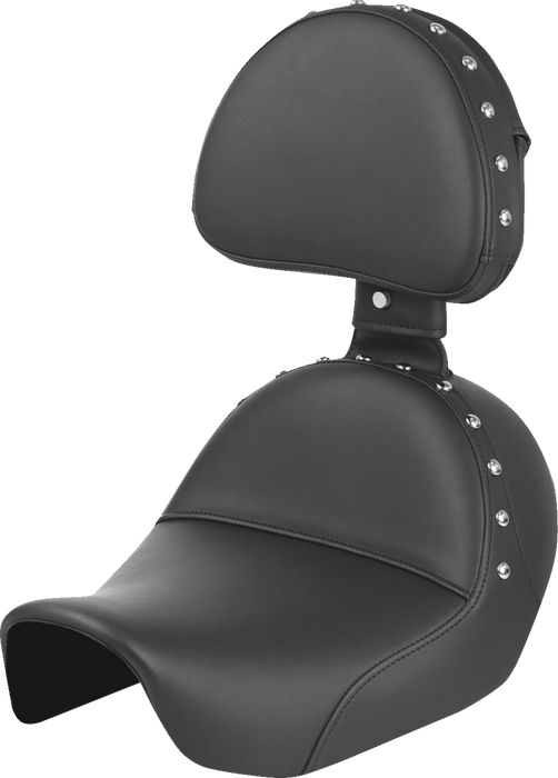 Heels Down Solo Seat - With Backrest - Studded - Black - Dyna