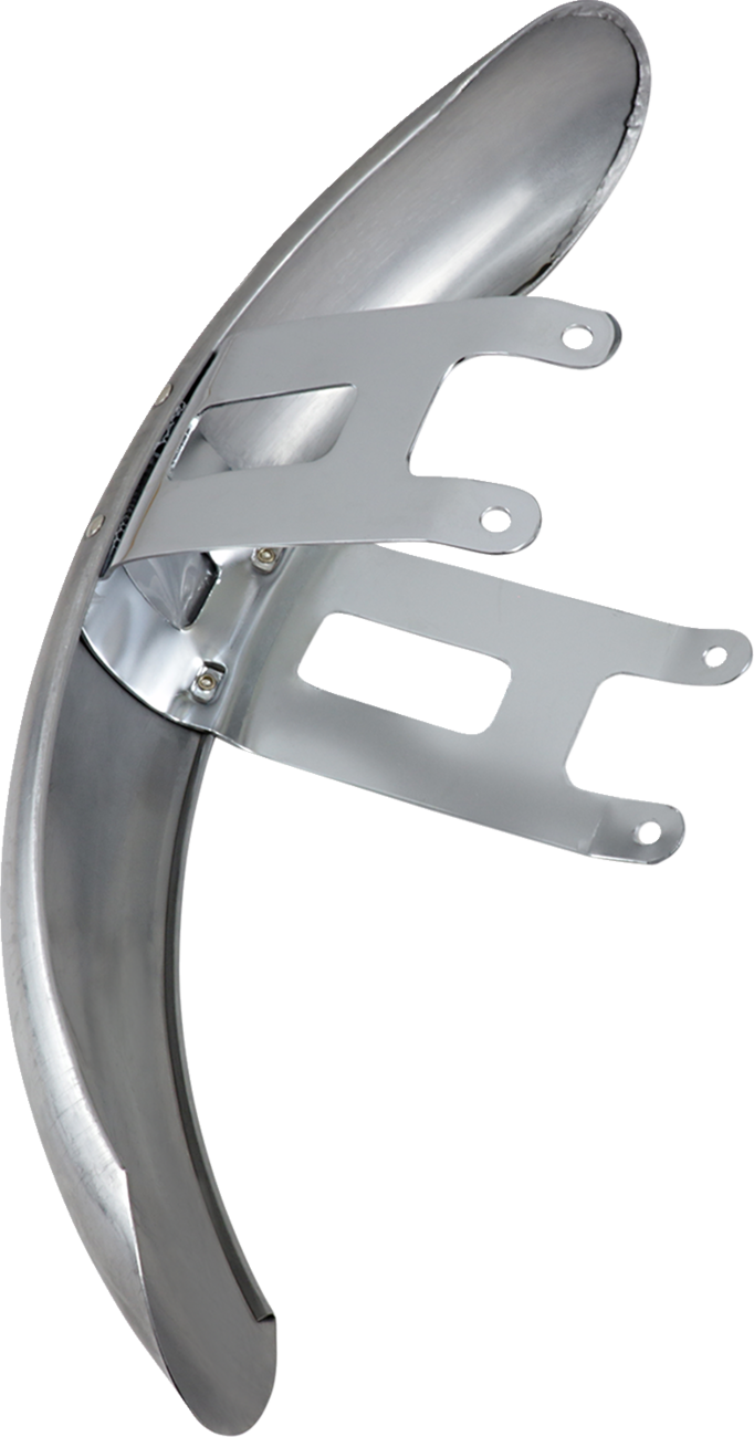 Wide Glide-Style Front Fender with Chrome Mounting Brackets - For 19" or 21" Wheel