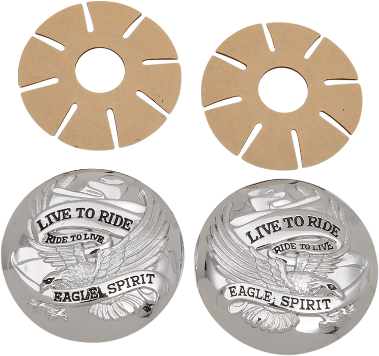 "Live to Ride" Gas Cap Covers - Chrome