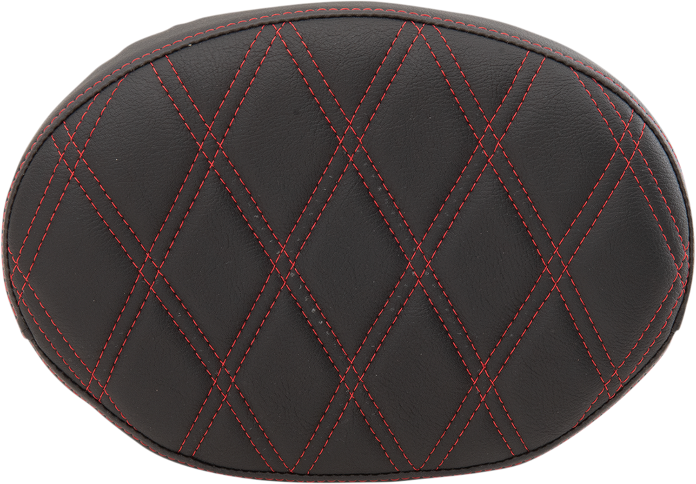 Oval Sissy Bar Pad - Double Diamond - Red Stitch - FL '99-'22