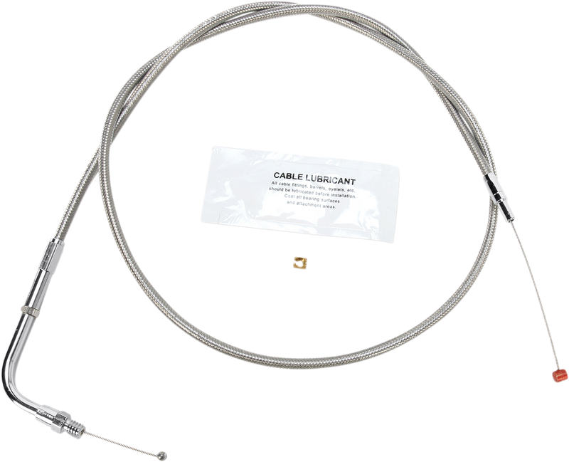 Stainless Steel Throttle Cable - +6" - Dyna/FXR/Softail