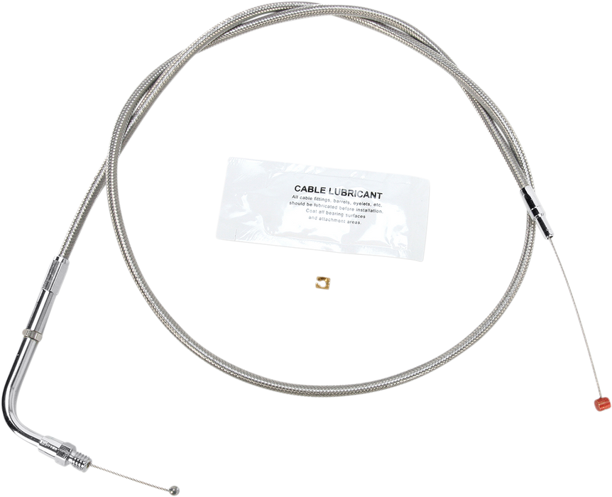 Stainless Steel Throttle Cable - +6" - Dyna/FXR/Softail