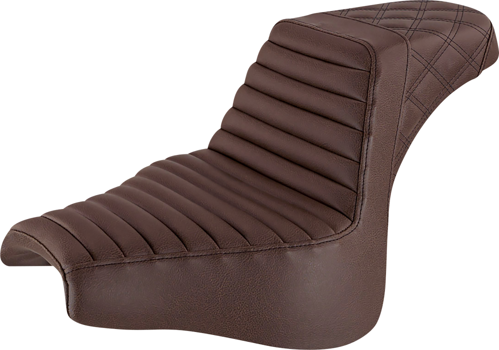 Step-Up Seat - Front Tuck-n-Roll/Rear Lattice Stitch - Brown - FXFB/S '18-'23