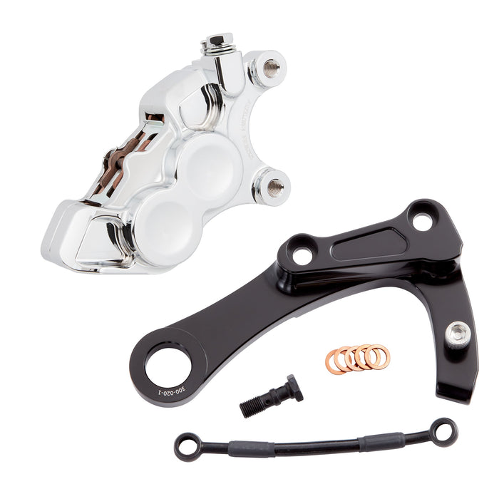 Rear 4-Piston Brake Caliper Kit M8 Softail, Chrome