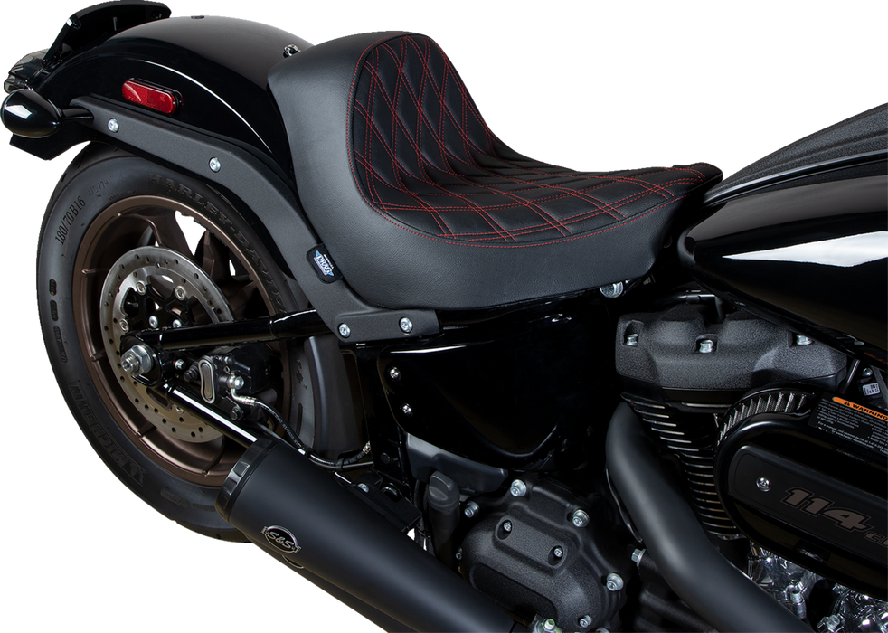 Solo Seat - Double Diamond - Red Stitching - FL/FX '18-'23