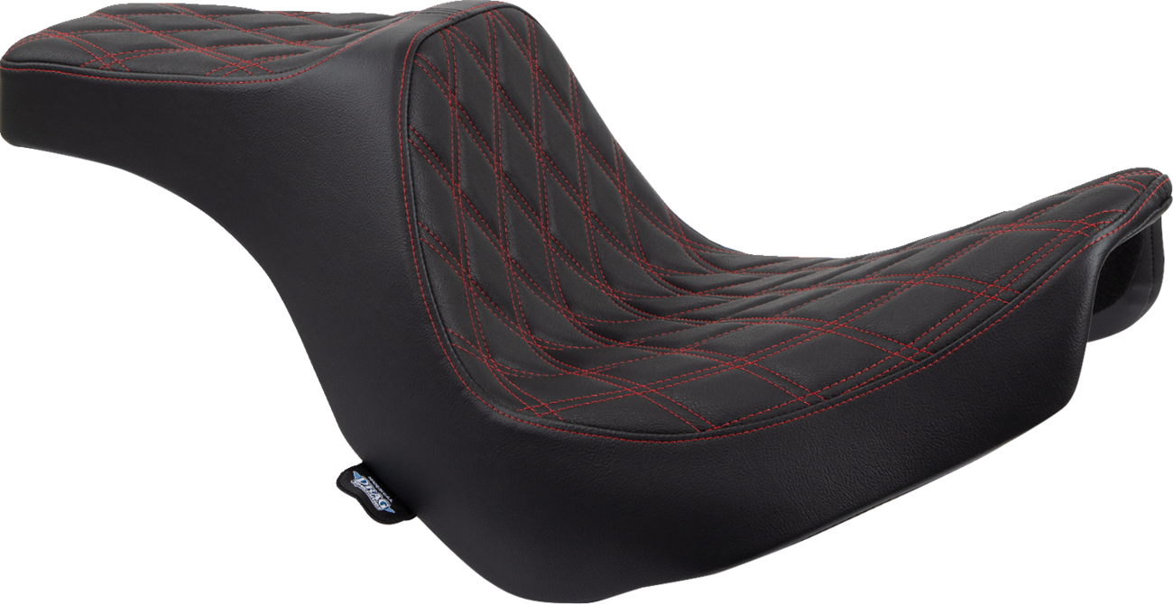 Predator III 2-Up Seat - Vinyl - Double Diamond - Red Stitching - FL/FX '18-'24