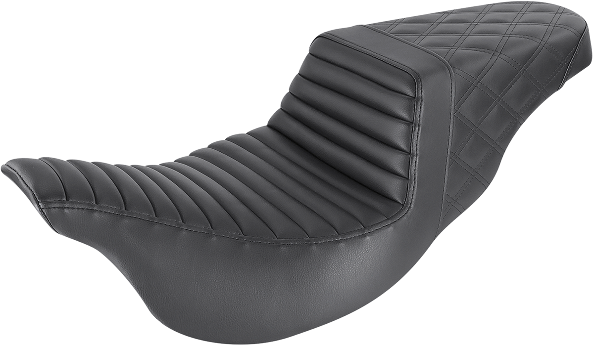 Step-Up Seat - Front Tuck-n-Roll/Rear Lattice Stitch - Black - FL '08-24