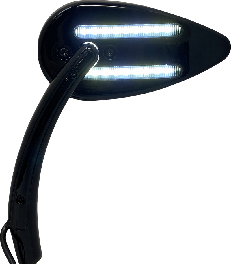 Mirrors - Side View - with LED Turn Signal - Black - Pair